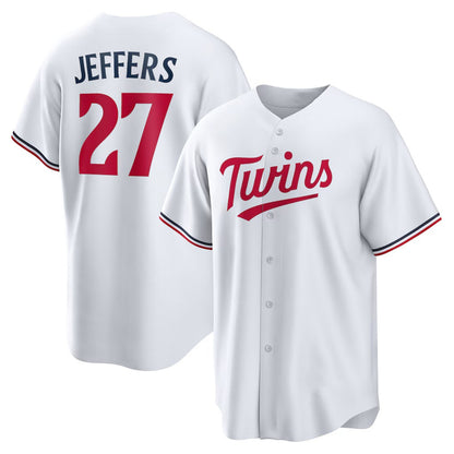Minnesota Twins #27 Ryan Jeffers White MIKSHPS Home Replica Player Jersey