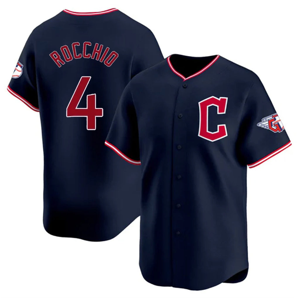 Cleveland Guardians #4 Brayan Rocchio Player Navy MIKSHPS Limited Home Stitched Jerseys