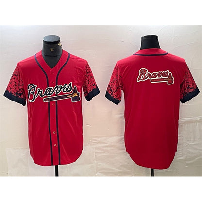 Atlanta Braves Red MIKSHPS Team Big Logo City Connect Cool Base Stitched Jersey