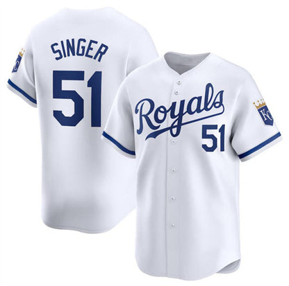 Kansas City Royals #51 Brady Singer White MIKSHPS 2024 Home Stitched Jersey