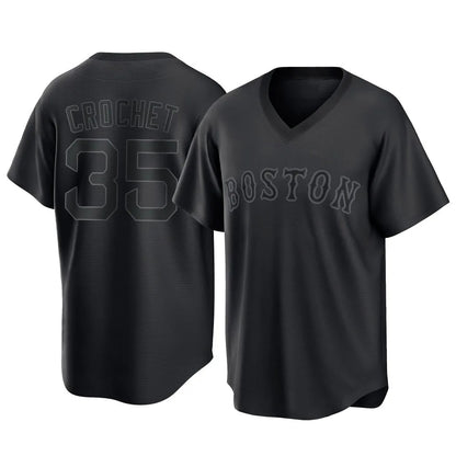 Boston Red Sox #35 Garrett Crochet Player Black MIKSHPS T-shirt Home Game Stitched Jerseys