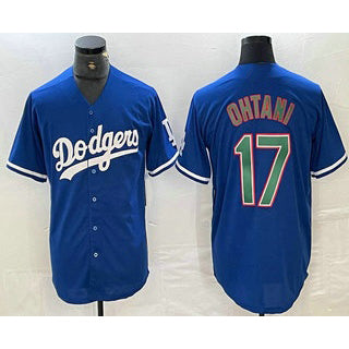 Los Angeles Dodgers #17 Shohei Ohtani Blue Green MIKSHPS Stitched Cool Base Jerseys