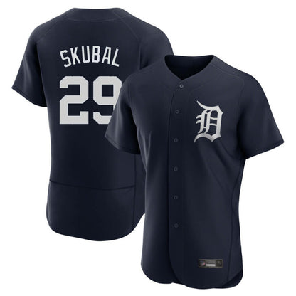 Detroit Tigers #29 Tarik Skubal Player Navy MIKSHPS Limited Elite Home Stitched Jerseys