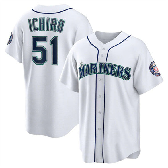 Seattle Mariners #51 Ichiro Suzuki White MIKSHPS Cool Base Stitched Jersey