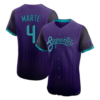 Arizona Diamondbacks #4 Ketel Marte Player Purple MIKSHPS City Connect Limited Elite Home Game Stitched Jerseys