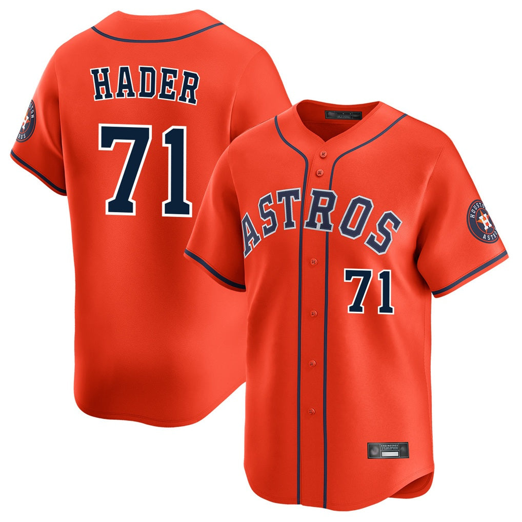 Houston Astros #71 Josh Hader Player Orange MIKSHPS Home Limited Stitched Jerseys