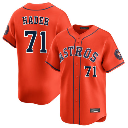 Houston Astros #71 Josh Hader Player Orange MIKSHPS Home Limited Stitched Jerseys