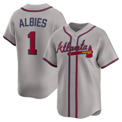 Atlanta Braves #1 Ozzie Albies Gray MIKSHPS Road Limited Player Jersey