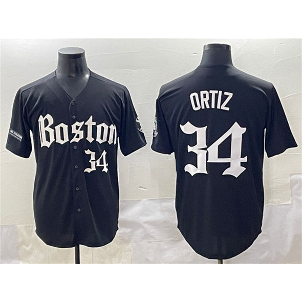 Boston Red Sox #34 David Ortiz Black MIKSHPS Gothic Vapor Limited Stitched Jersey