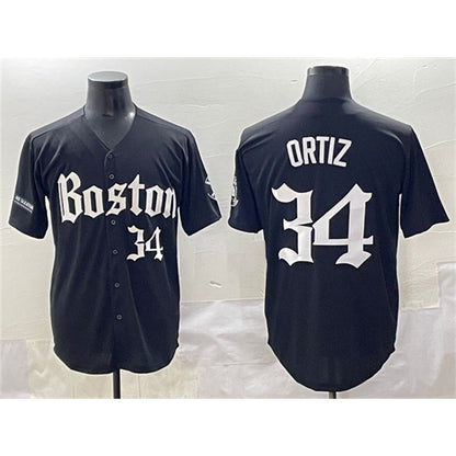 Boston Red Sox #34 David Ortiz Black MIKSHPS Gothic Vapor Limited Stitched Jersey