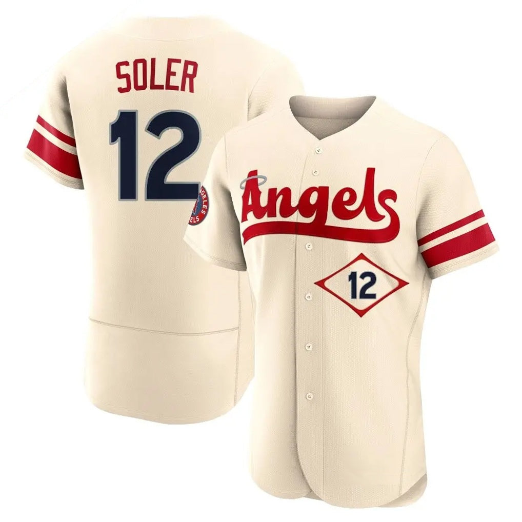 Los Angeles Angels #12 Jorge Soler Player Cream MIKSHPS City Connect Limited ELite Home Stitched Jerseys