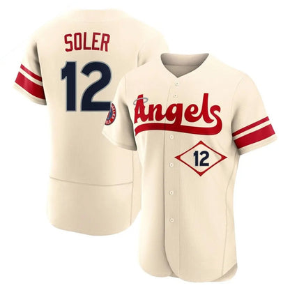 Los Angeles Angels #12 Jorge Soler Player Cream MIKSHPS City Connect Limited ELite Home Stitched Jerseys