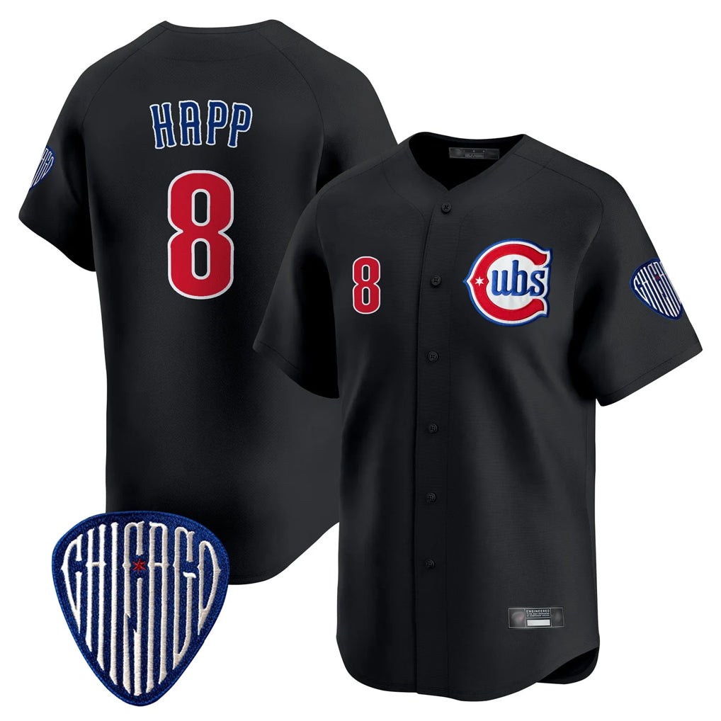 Chicago Cubs #8 Ian Happ Player Black MIKSHPS Vapor Premier Limited Home Stitched Jerseys