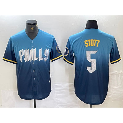 Philadelphia Phillies #5 Bryson Stott Blue MIKSHPS 2024 City Cool Base Stitched Jersey