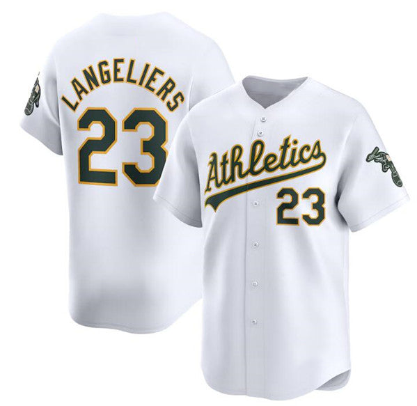 Oakland Athletics #23 Shea Langeliers White MIKSHPS Home Limited Stitched Jersey