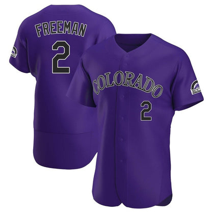 Colorado Rockies #2 Tyler Freeman Player Purple MIKSHPS Limited Elite Home Stitched Jerseys