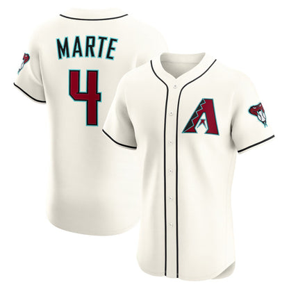 Arizona Diamondbacks #4 Ketel Marte Cream MIKSHPS Home Elite Jersey