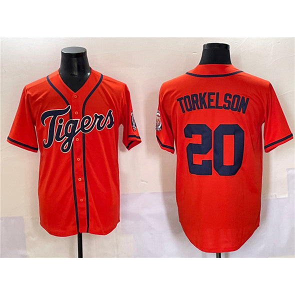 Detroit Tigers #20 Spencer Torkelson Orange MIKSHPS With Patch Cool Base Stitched Jersey