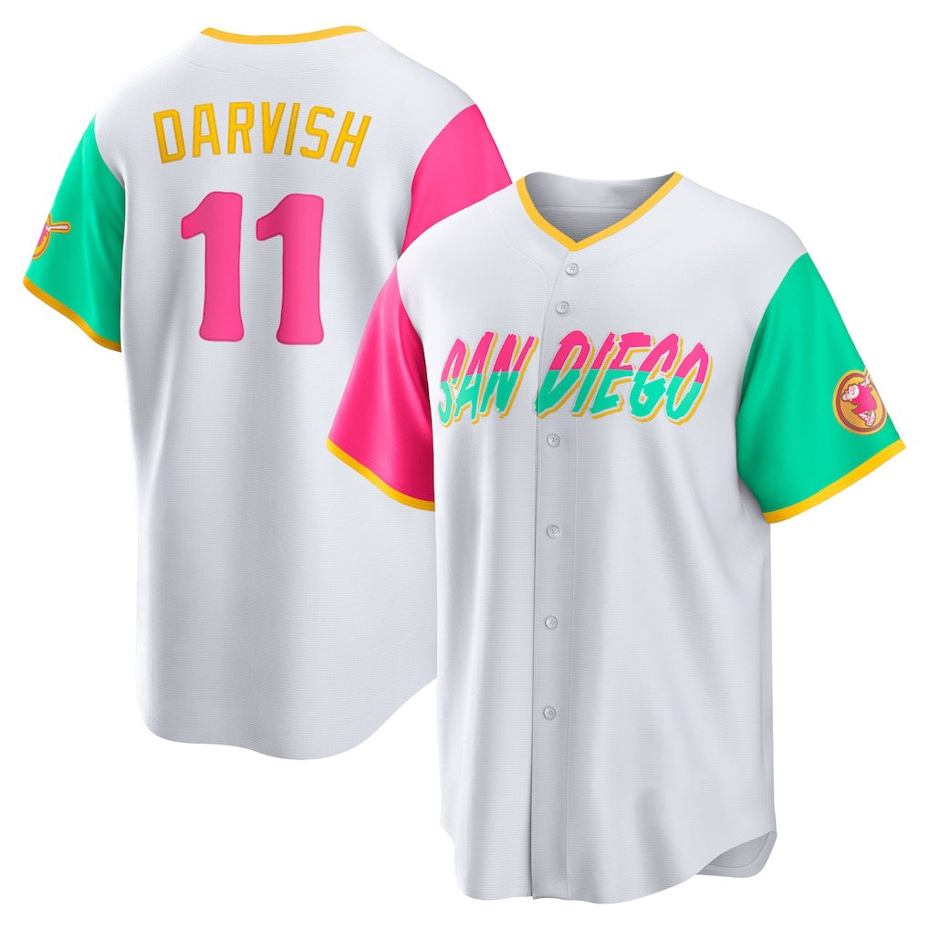 San Diego Padres #11 Yu Darvish White MIKSHPS City Connect Replica Player Jersey