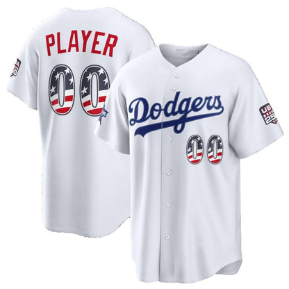 Custom Los Angeles Dodgers 2026 All-Star Edition Stars & Stripes White MIKSHPS Stadium Pick-A-Player Jersey