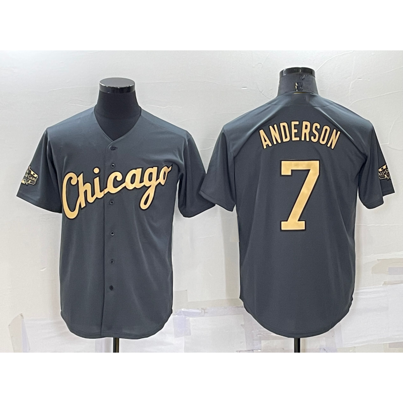 Chicago White Sox #7 Tim Anderson Grey MIKSHPS 2022 All Star Stitched Cool Base Jersey
