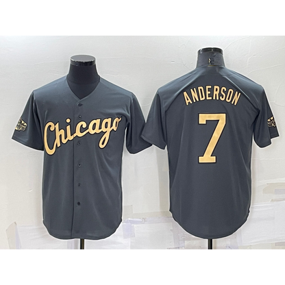 Chicago White Sox #7 Tim Anderson Grey MIKSHPS 2022 All Star Stitched Cool Base Jersey