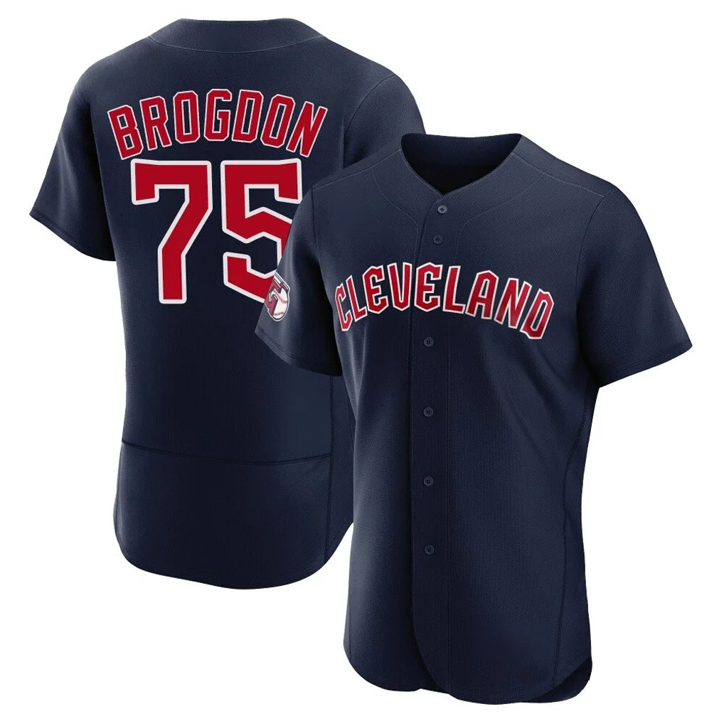 Cleveland Guardians #75 Connor Brogdon Player Navy MIKSHPS Limited Elite Home Stitched Jerseys