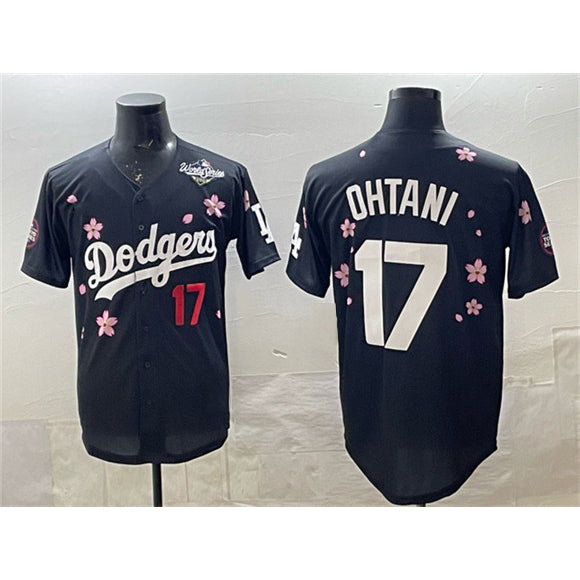Los Angeles Dodgers #17 Shohei Ohtani Black MIKSHPS 2025 World Series Patch Tokyo Series Limited Stitched Jersey