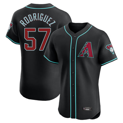 Arizona Diamondbacks #57 Eduardo Rodriguez Player Black MIKSHPS Limited Elite Home Game Stitched Jerseys