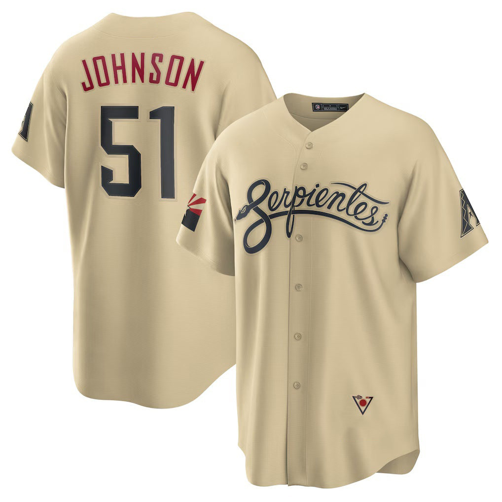 Arizona Diamondbacks #51 Randy Johnson Gold MIKSHPS Sand City Connect Replica Player Jersey