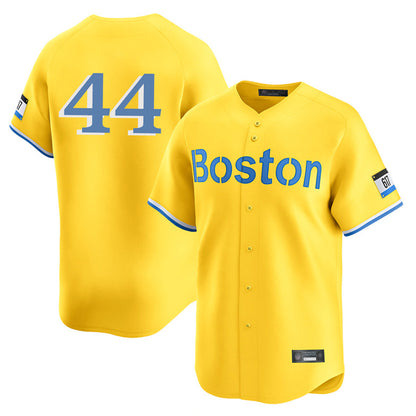 Boston Red Sox #44 Aroldis Chapman Player Yellow MIKSHPS Limited Home Game Stitched Jerseys1