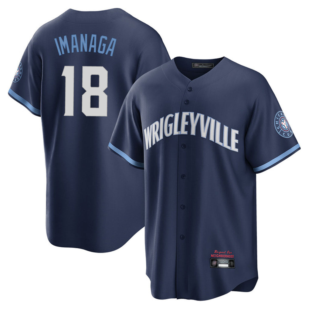 Chicago Cubs #18 Shota Imanaga Player Navy MIKSHPS City Connect Home Game Stitched Jerseys