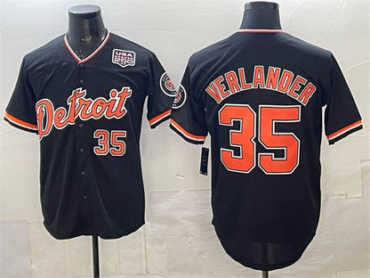 Detroit Tigers #35 Justin Verlander Navy MIKSHPS 2026 Alternate USA 250' Patch Vapor Premier Limited Stitched Jersey