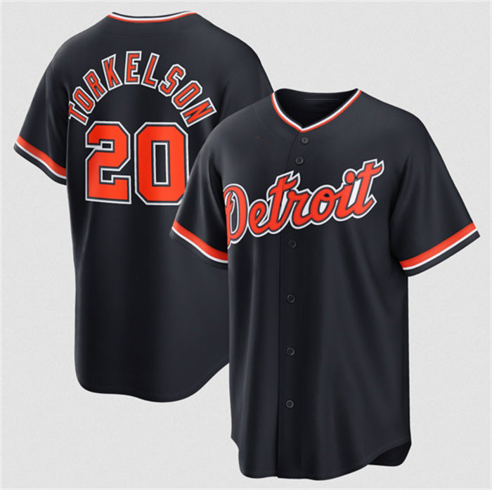Detroit Tigers #20 Spencer Torkelson Navy MIKSHPS Alternate Stitched Jersey