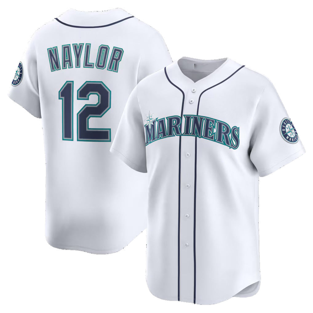 Seattle Mariners #12 Josh Naylor White MIKSHPS Home Limited Jersey