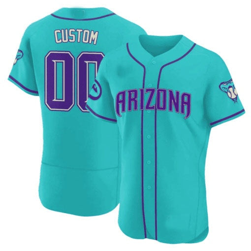 Custom Arizona Diamondbacks 2024 Teal Purple Jersey ¨C Teal MIKSHPS
