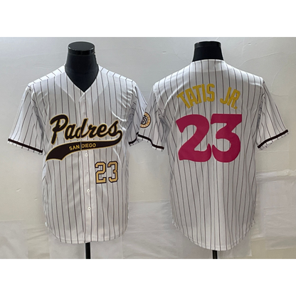 San Diego Padres #23 Fernando Tatis Jr Number White MIKSHPS NEW 2023 City Connect Cool Base Stitched Jersey