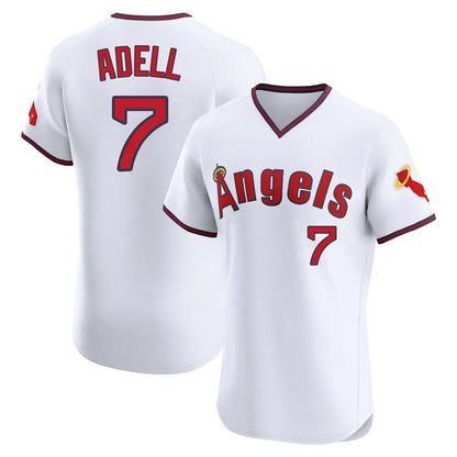 Los Angeles Angels #7 Jo Adell Player White MIKSHPS T-shirt Home Limited Elite Stitched Jerseys