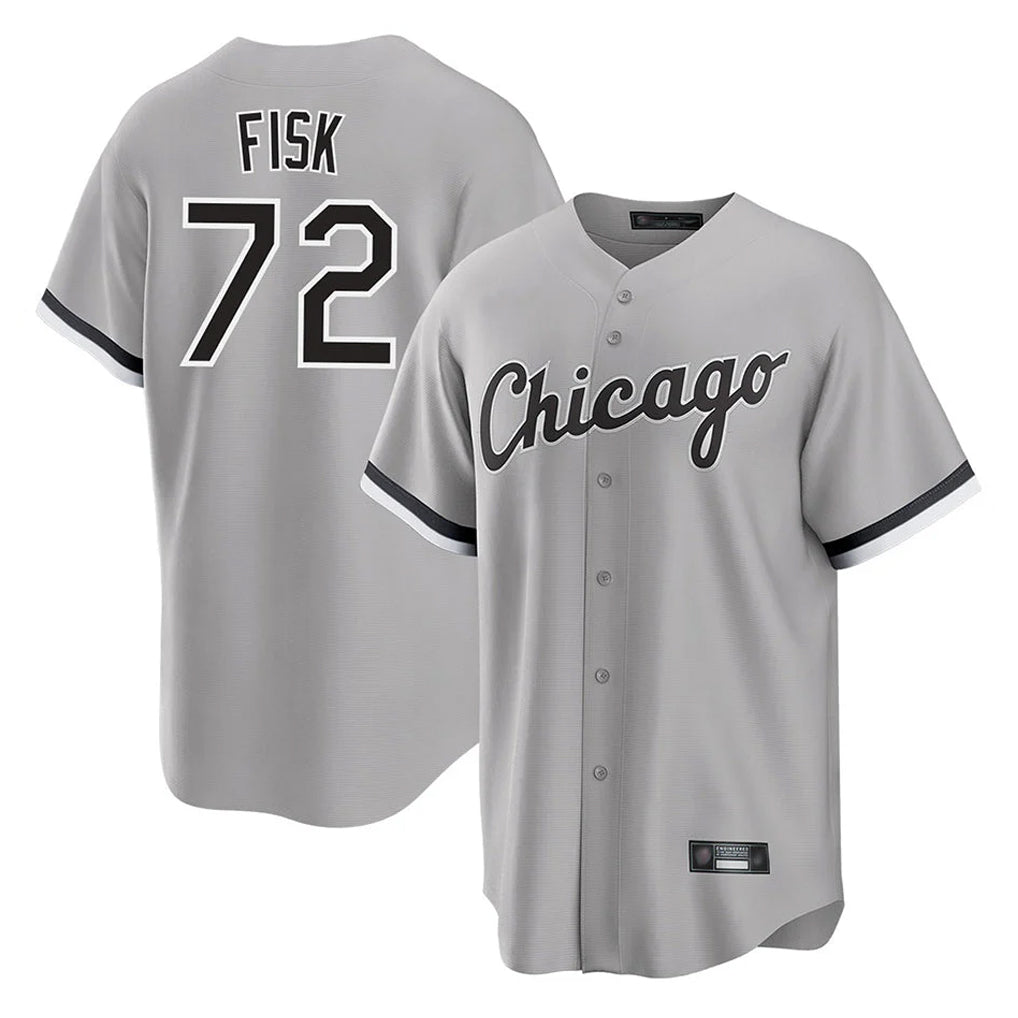 Chicago White Sox #72 Carlton Fisk Player Gray MIKSHPS Home Game Stitched Jerseys