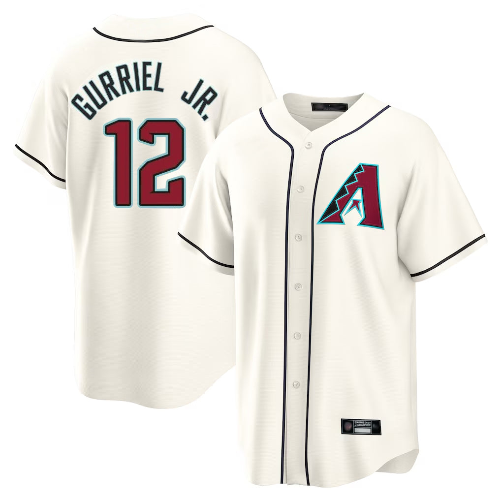 Arizona Diamondbacks #12 Lourdes Gurriel Jr Player Cream MIKSHPS Home Game Stitched Jerseys