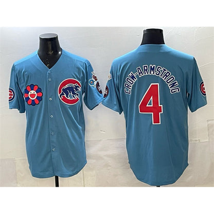 Chicago Cubs #4 Pete Crow-Armstrong Blue MIKSHPS 2025 Tokyo Series 2nd Alternate Limited Stitched Jersey 2
