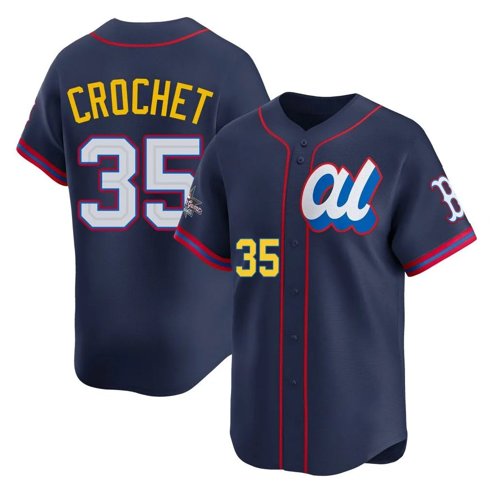 Boston Red Sox #35 Garrett Crochet Player Navy MIKSHPS American League All-Star Edition Game Stitched Jerseys