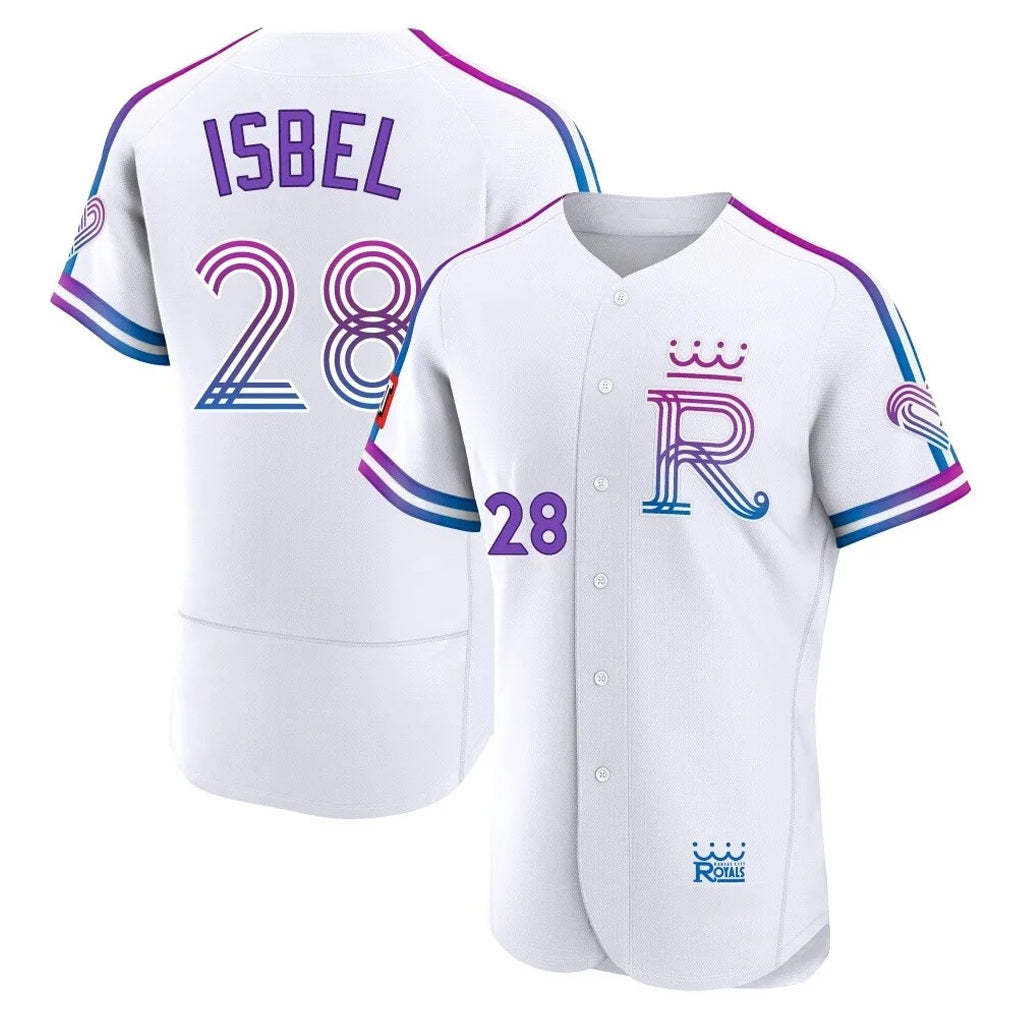 Kansas City Royals #28 Kyle Isbel Player White MIKSHPS 2026 City Connect Limited Elite Home Stitched Jerseys