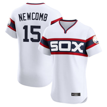 Chicago White Sox #15 Sean Newcomb Player White MIKSHPS T-shirt Limited Elite Home Stitched Jerseys