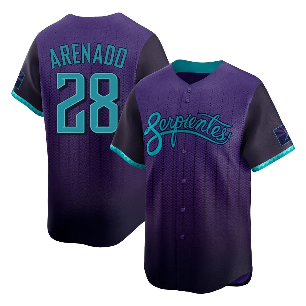 Arizona Diamondbacks #28 Nolan Arenado Player Purple MIKSHPS City Connect Limited Home Game Stitched Jerseys