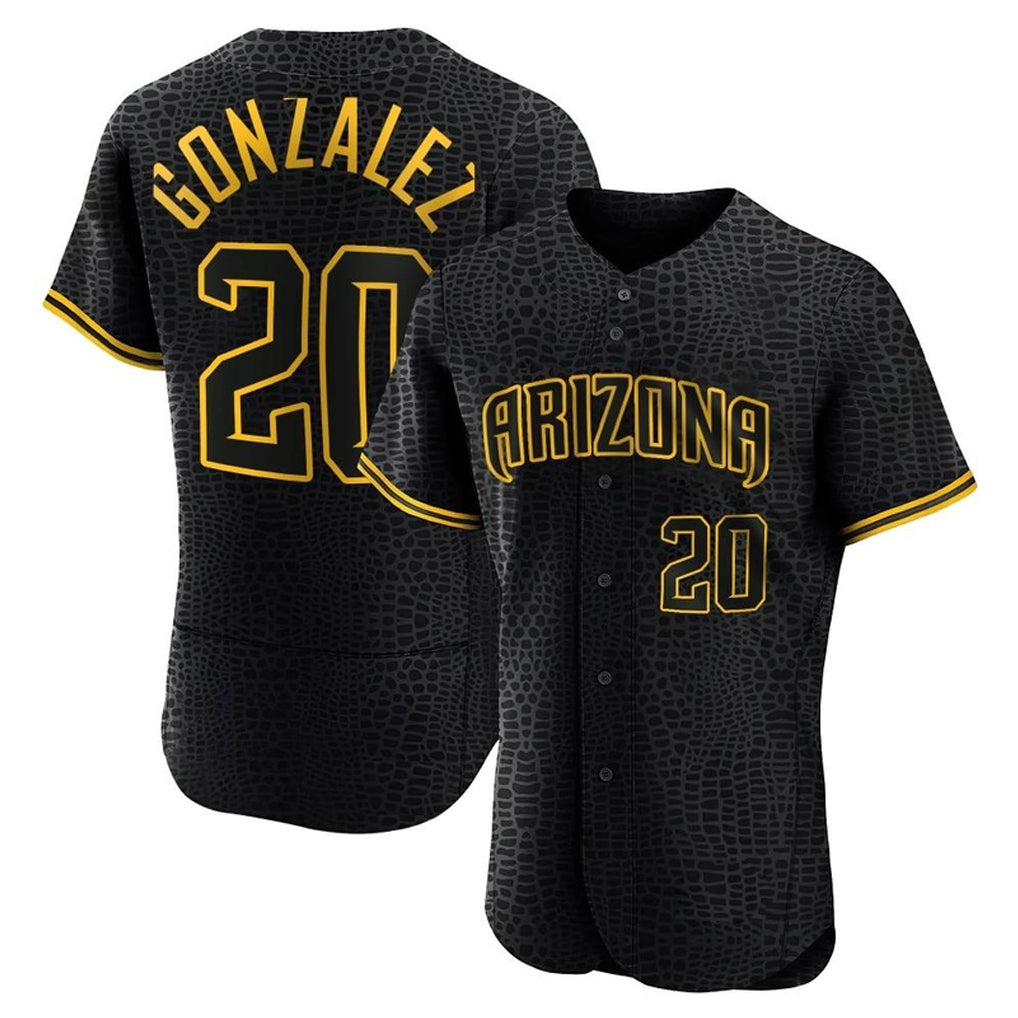 Arizona Diamondbacks #20 Luis Gonzalez Player Black MIKSHPS Snake Skin City Limited Elite Home Game Stitched Jerseys