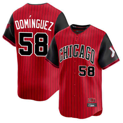 Chicago White Sox #58 Seranthony Dominguez Player Red MIKSHPS City Connect Limited Home Stitched Jerseys