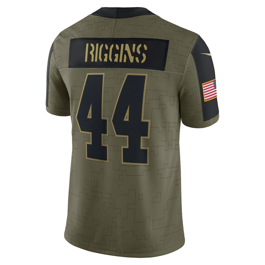 W.Football Team #44 John Riggins Olive MIKSHPS Salute To Service Retired Player Limited Jersey