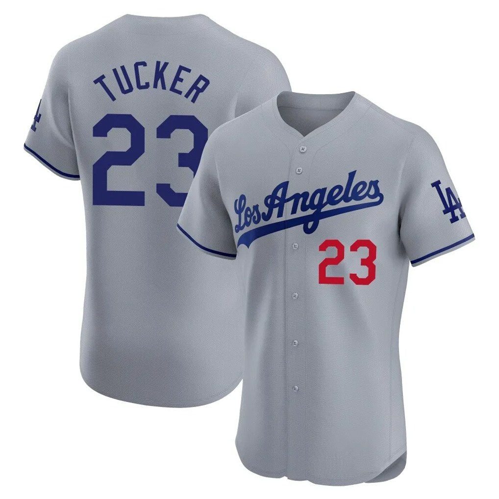 Los Angeles Dodgers #23 Kyle Tucker Player Gray MIKSHPS Limited Elite Home Stitched Jerseys