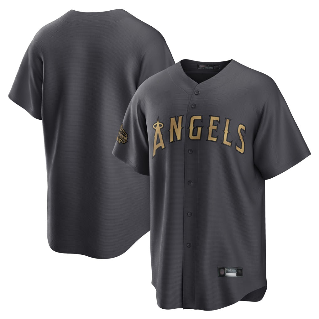 Los Angeles Angels Blank Player Charcoal MIKSHPS Game All-Star Stitched Jerseys
